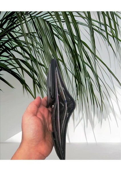 Hakiki Deri Siyah Erkek Cüzdan Bozuk Para Hazneli