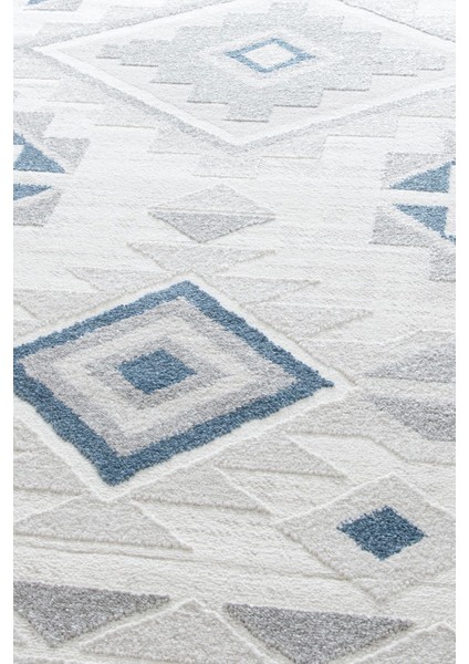 Romanya Gri Mavi Halı Modern Dokuma Halı Yumuşak Oturma Odası Salon Çocuk Odası Mutfak Halısı F0353 80 x 150 cm