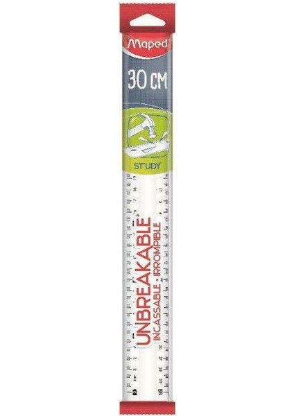Study Kırılmaz Şeffaf Cetvel 30 Cm. (245620)