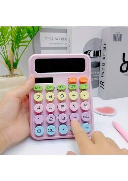 Renkli 12 Haneli Taşınabilir Hesap Makinesi Güneş ve Pil ile Enerjili indirimleri