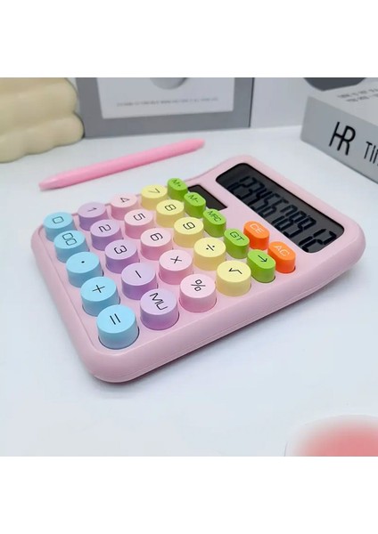 Renkli 12 Haneli Taşınabilir Hesap Makinesi Güneş ve Pil ile Enerjili