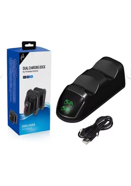 Çiftli LED Göstergeli Ps 4 Şarj Istasyonu Ps4 Oyun Kolu Tutucu Stand