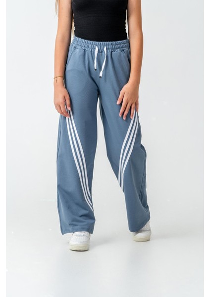 Kız Çocuk Bol Paça Cepli Rahat Kesim Penye Eşofman Altı