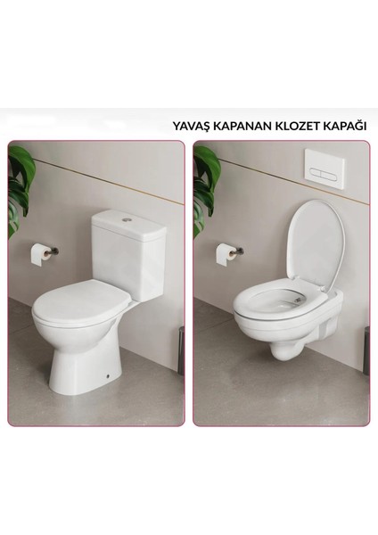 Klozet Kapağı Termoplastik Yavaş Kapanan Oval Formlu
