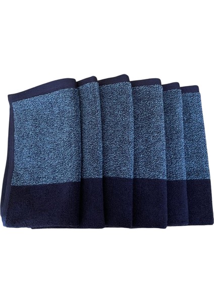 6'lı Mutfak Havlu Seti Lacivert-Mavi %100 Pamuk 30X50cm