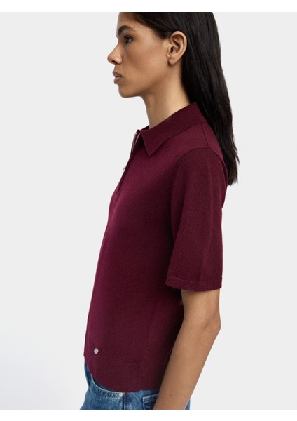 Polo Yaka Yün Karışımlı T-Shirt fiyatları