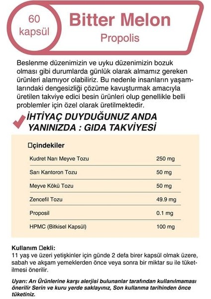 Kudret Narı & Propolis 500 mg 60 Kapsül fırsatları