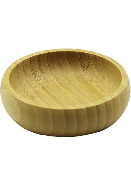 Tekli - Mini=8.5cm Ahşap Bambu Çerezlik - Lokumluk Kase (4915)
