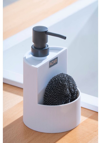 Astoria Akrilik Sünger Hazneli Sıvı Sabunluk Seti