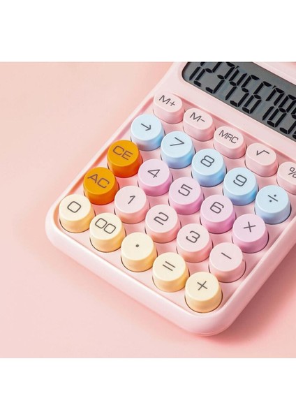 Renkli 12 Hane Mekanik Hesap Makinası Büyük Ekran, 4 Fonksiyonlu, Ev ve Ofis Kullanımı fiyatları