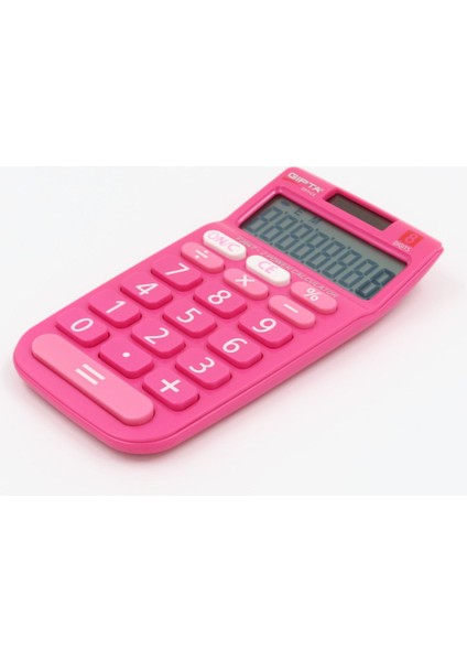 Pembe Renkli 8 Haneli Hesap Makinesi, 13.5x7 Cm, Şık ve Pratik Tasarım modelleri