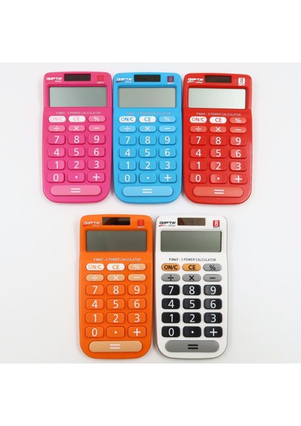 Pembe Renkli 8 Haneli Hesap Makinesi, 13.5x7 Cm, Şık ve Pratik Tasarım