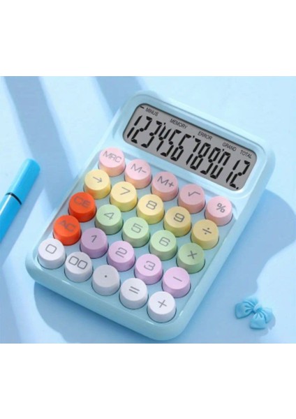 Şık ve Büyük 12 Haneli Hesap Makinesi, Kolay Kullanım ve Şık Tasarım ile Ideal Seçenektir