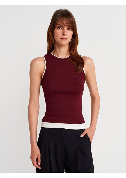 21086 Çift Görünümlü Kolsuz Top-Sarı