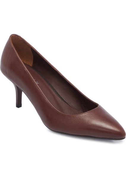 Kahve Hakiki Deri Kadın Stiletto - K24S1AY67736-A24