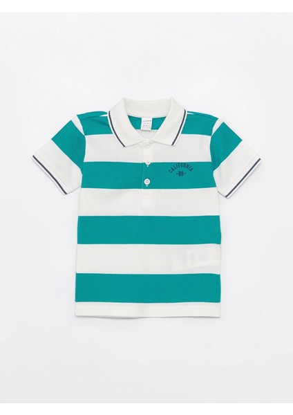 Lcw Kids Ekru Polo Yaka Kısa Kollu Çizgili Erkek Bebek Tişört ve Pantolon 2'li Takım indirimleri