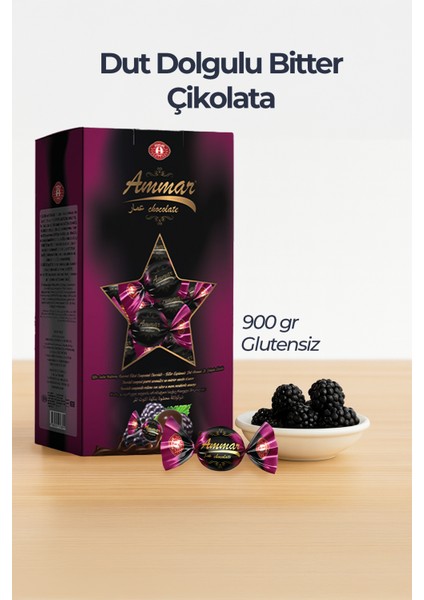 Dut İç Dolgulu %80 Bitter Çikolata 900 gr Glutensiz