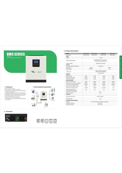 Teknovasyon Arge Uretech 3KVA 2400 Watt 24V Tam Sinüs Akıllı MPPT 40A İnverter fiyatları