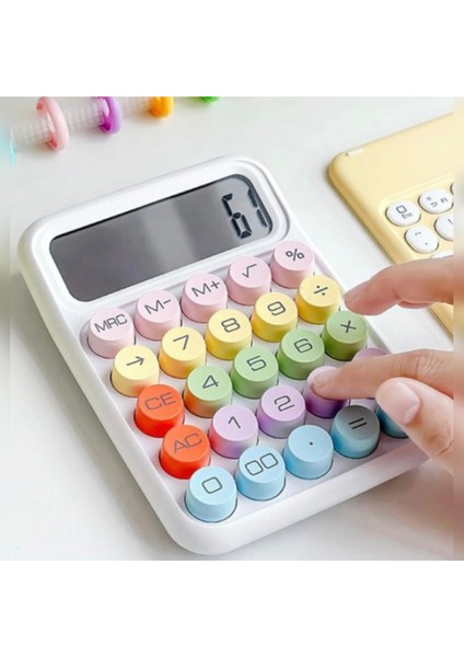 Renkli Düğmeli 12 Haneli 4 Fonksiyonlu Geniş LCD Hesap Makinesi modelleri