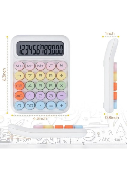 Renkli Düğmeli 12 Haneli 4 Fonksiyonlu Geniş LCD Hesap Makinesi fırsatları