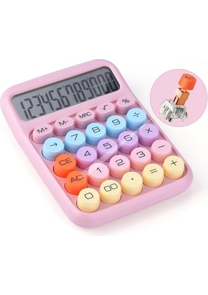 Pembe Renkli Yuvarlak Tuşlu Dijital Hesap Makinesi, Ofis ve Eğitim Için Uygun fırsatları