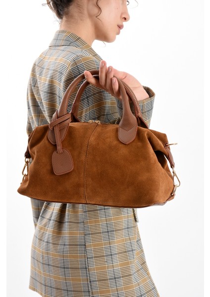 Reldman Kadın Hakiki Süet Deri Omuz Çantası