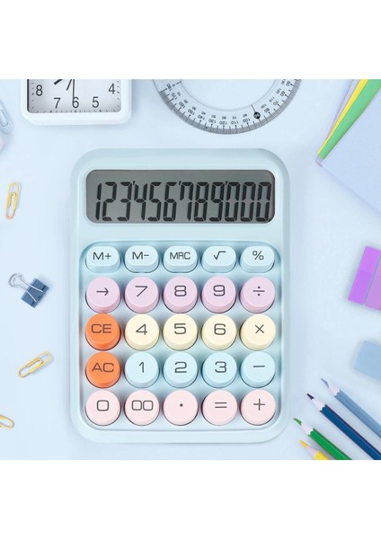 Renkli 12 Haneli Büyük Ekranlı 4 Fonksiyonlu Mekanik Hesap Makinası fiyatları