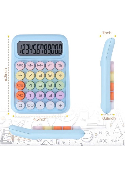 Renkli 12 Haneli Büyük Ekranlı 4 Fonksiyonlu Mekanik Hesap Makinası indirimleri