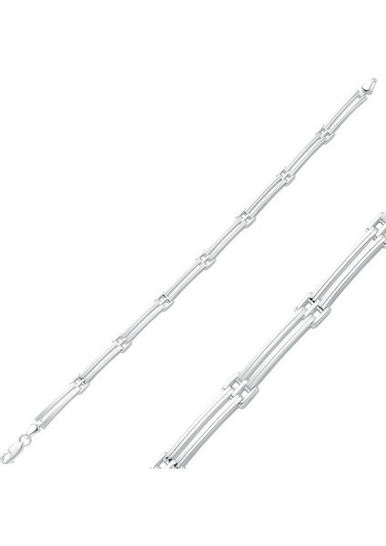 925 Ayar Gümüş Iki Sıra Erkek Bileklik BR0460354 (593593)