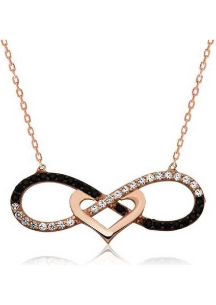 925 Ayar Gümüş Kalpli Sonsuzluk Kadın Gümüş Kolye PT2610684 (593593)