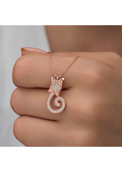925 Ayar Gümüş Kedi Kadın Gümüş Kolye T6585 (593593) indirimleri