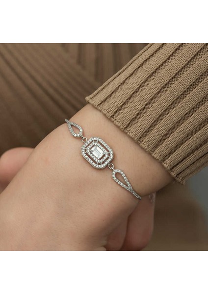 925 Ayar Gümüş Dikdörtgen Baget Bileklik T5239 (593593) modelleri