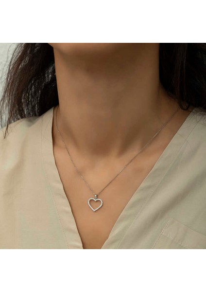 925 Ayar Gümüş Kalp Bayan Gümüş Kolye T6025 (593593) fiyatları