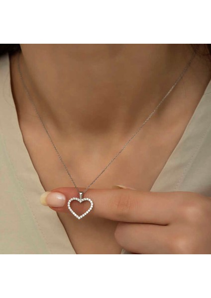 925 Ayar Gümüş Kalp Bayan Gümüş Kolye T6025 (593593) indirimleri