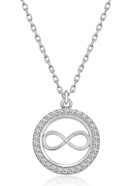925 Ayar Gümüş Minik Sonsuzluk Kadın Gümüş Kolye T6225 (593593)