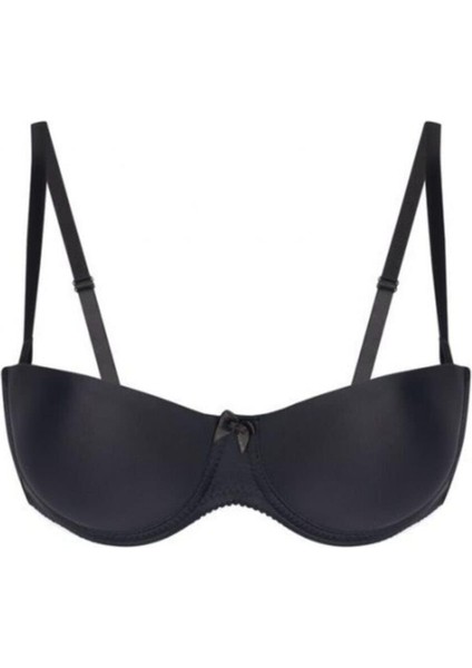 Kadın Siyah Destekli Mikro Dolgulu Straplez Sütyen 3520