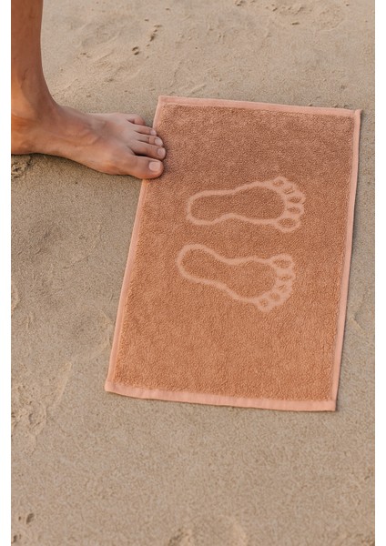 Banyo Havlusu Ayak İzli Havlu Seti %100 Pamuk (4 Adet 30X50 Havlu)