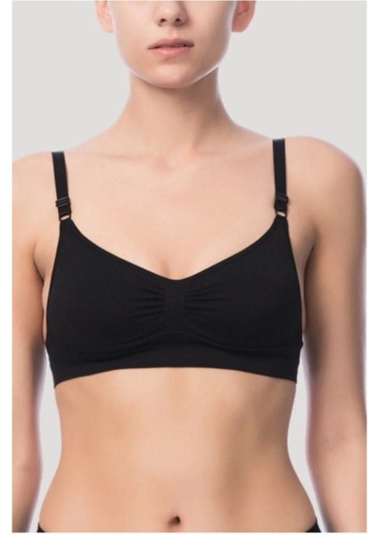 Kadın Siyah Dikişsiz Desteksiz Sütyen