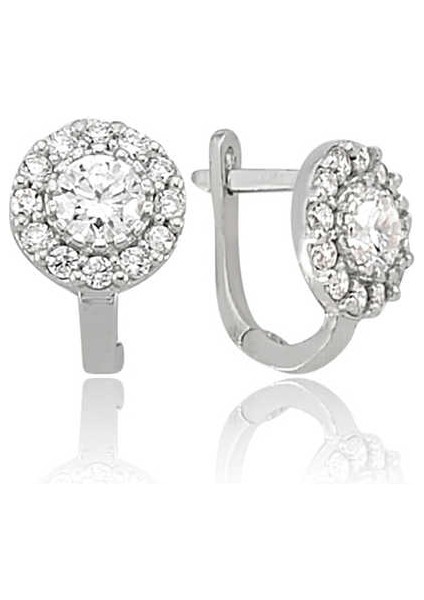 925 Ayar Gümüş Beyaz Yuvarlak Küpe EA0710031 (593593) fiyatları