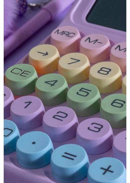 Renkli Tasarımlı Çok Fonksiyonlu Hesap Makinesi - Mor Renkli fiyatları