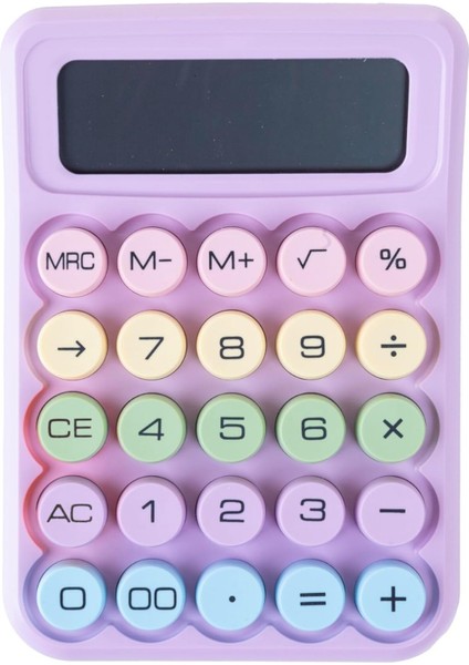 Renkli Tasarımlı Çok Fonksiyonlu Hesap Makinesi - Mor Renkli fırsatları