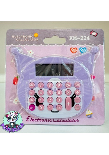 Lila Elektronik Hesap Makinesi KM-224, Pratik ve Şık Tasarım