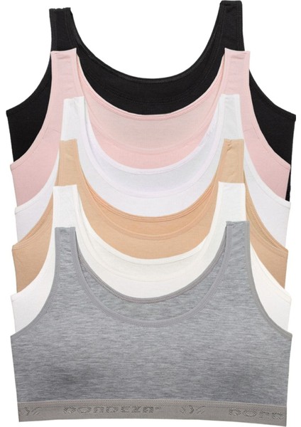 6'lı Genç Kız Pedli Kalın Askı Düz Alıştırma Ilk Sütyen modelleri