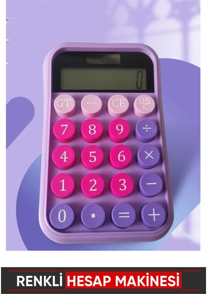 Renkli ve Retro Tasarımlı 10 Haneli Hesap Makinesi, Şık ve Kullanışlı Seçenek