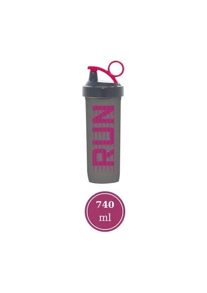 740 ml Desenli Sporcu Matarası Shaker Motivasyon Suluğu Pembe Bpa Içermez