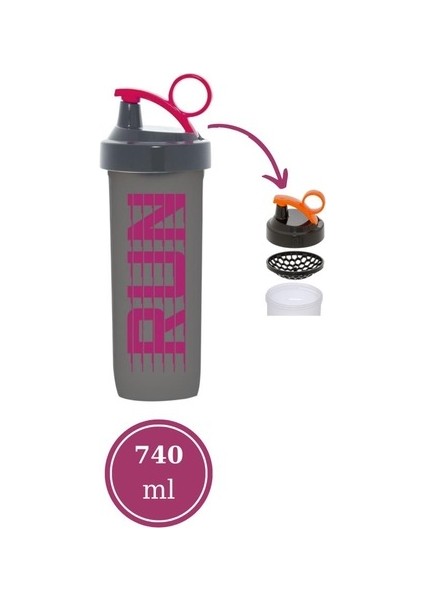 740 ml Desenli Sporcu Matarası Shaker Motivasyon Suluğu Pembe Bpa Içermez fiyatları