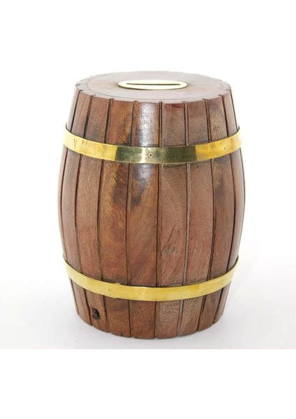 Pirinç Ahşap Fıçı Kumbara 12.5 cm (ESK-WB535) (593593) fiyatları