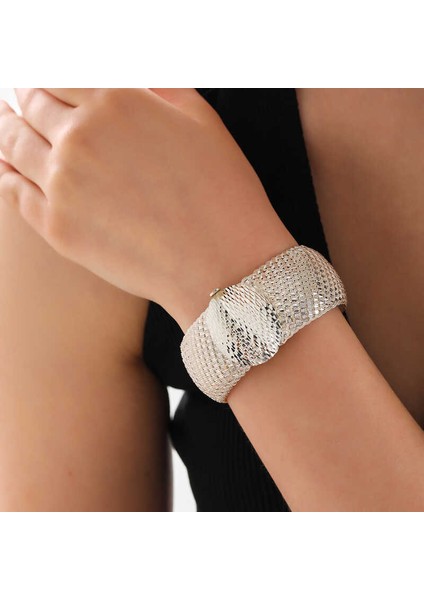 925 Ayar Gümüş Elişi Kalemli Kadın Bilezik T7997 (593593) fiyatları