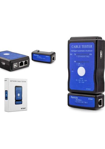 Kablo Test Cihazı RJ11 + RJ45 + RJ12 + USB HDX6512 (593593)