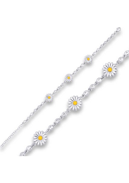 925 Ayar Gümüş Papatya Bileklik T5945 (593593)